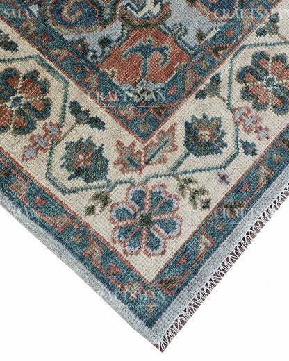Lysrin Wool Hand-Knotted Oushak-Inspired Rug