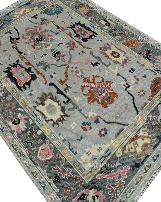 Marash Wool Hand-Knotted Oushak-Inspired Rug