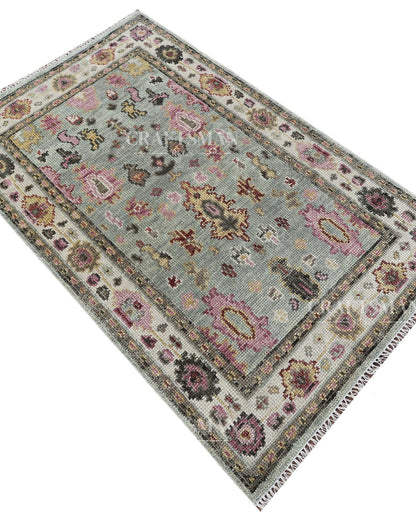 Avros Wool Hand-Knotted Oushak-Inspired Rug