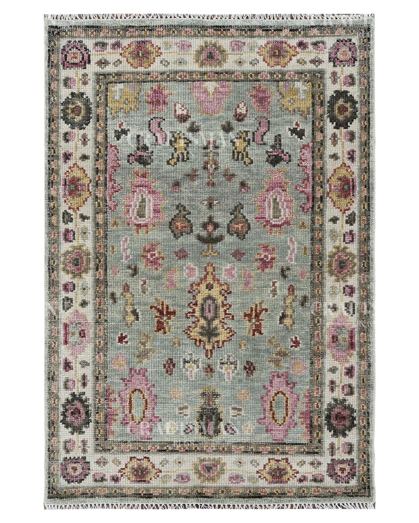 Avros Wool Hand-Knotted Oushak-Inspired Rug