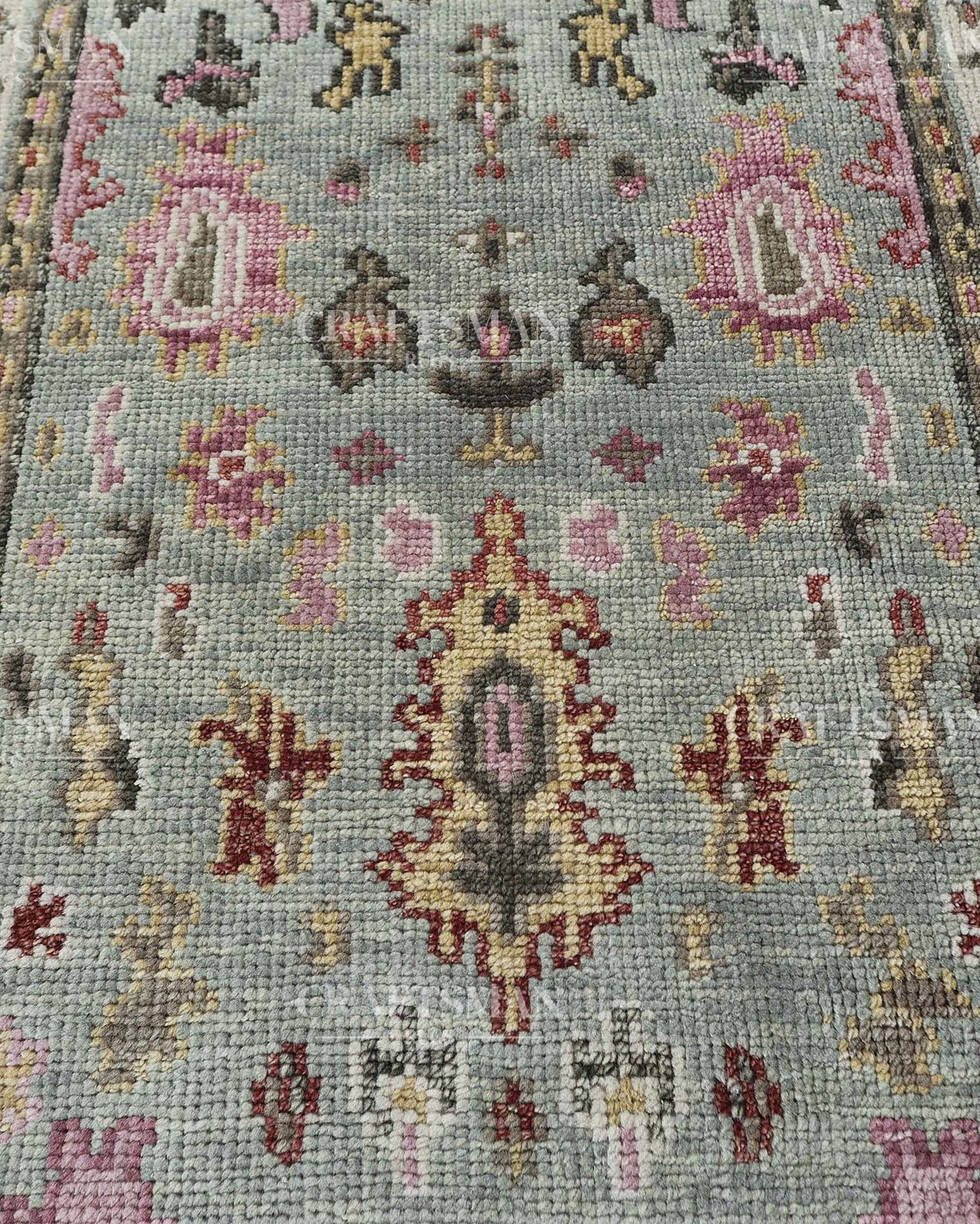 Avros Wool Hand-Knotted Oushak-Inspired Rug