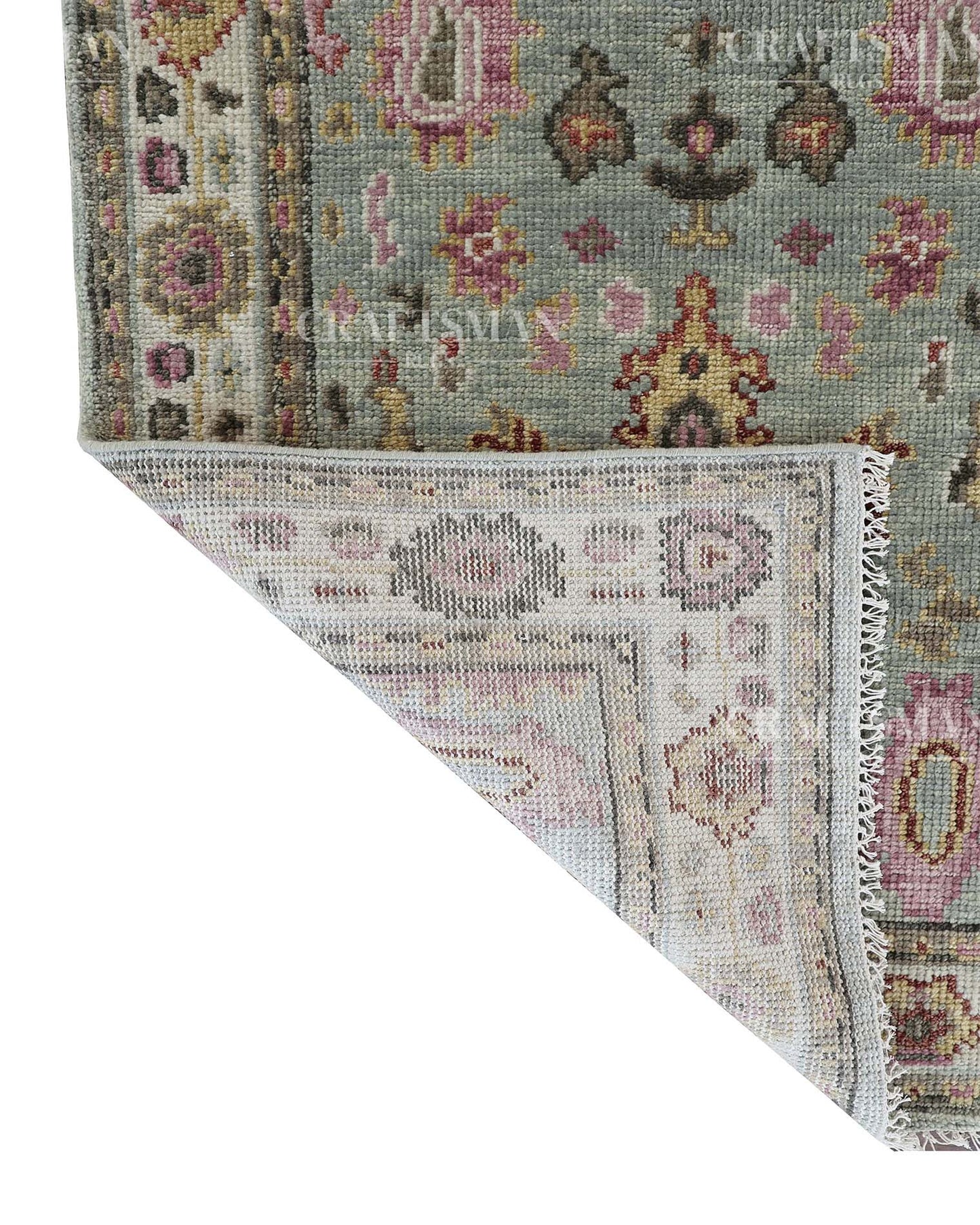 Avros Wool Hand-Knotted Oushak-Inspired Rug