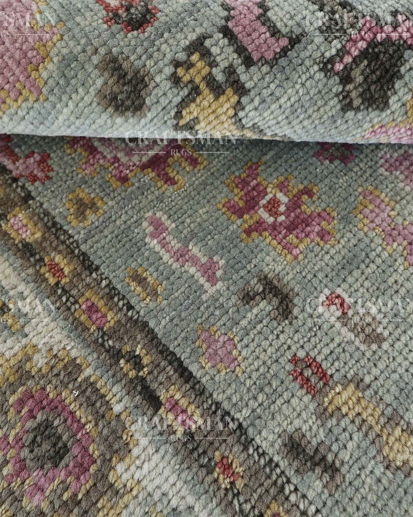 Avros Wool Hand-Knotted Oushak-Inspired Rug