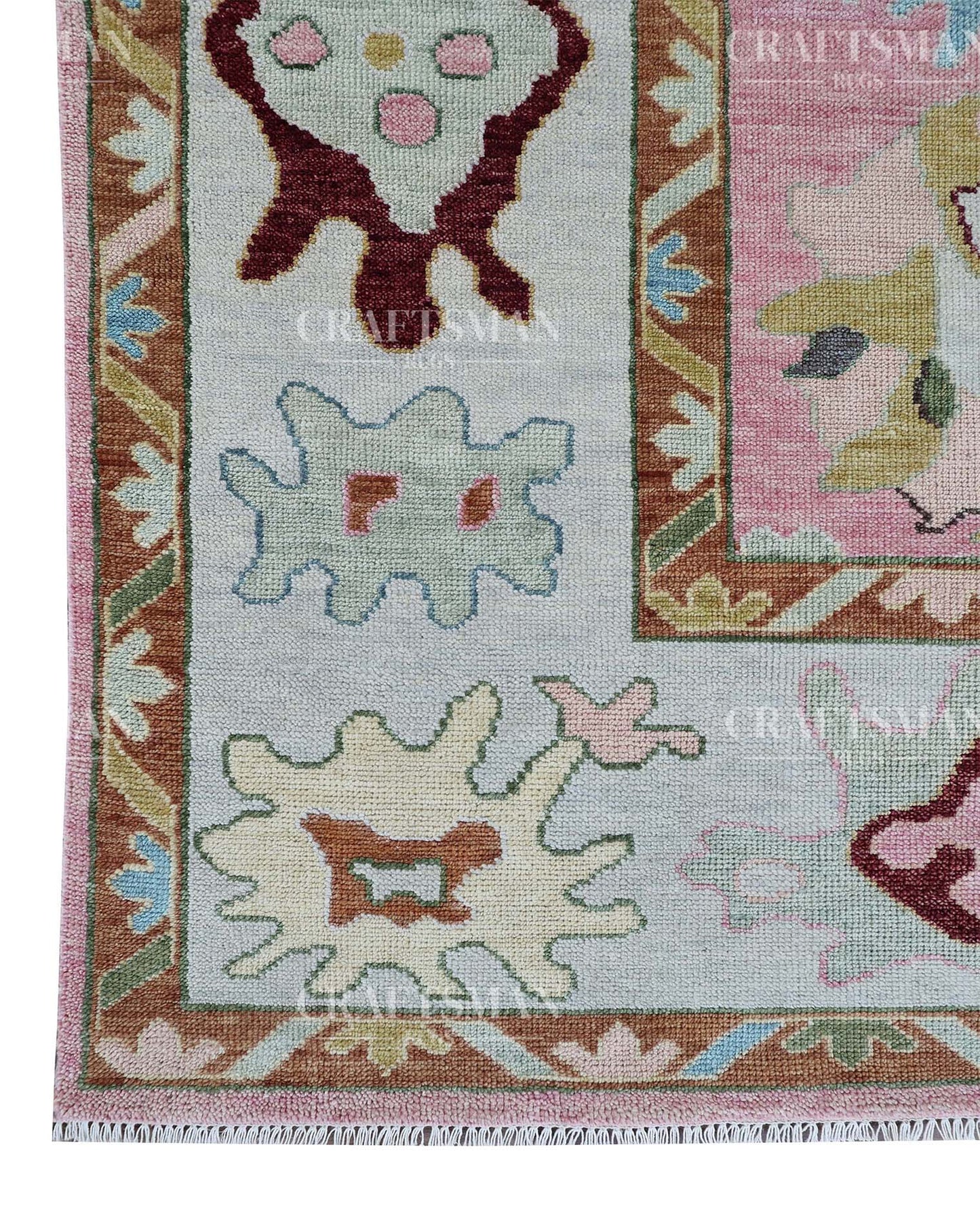 Arvin Wool Hand-Knotted Oushak-Inspired Rug
