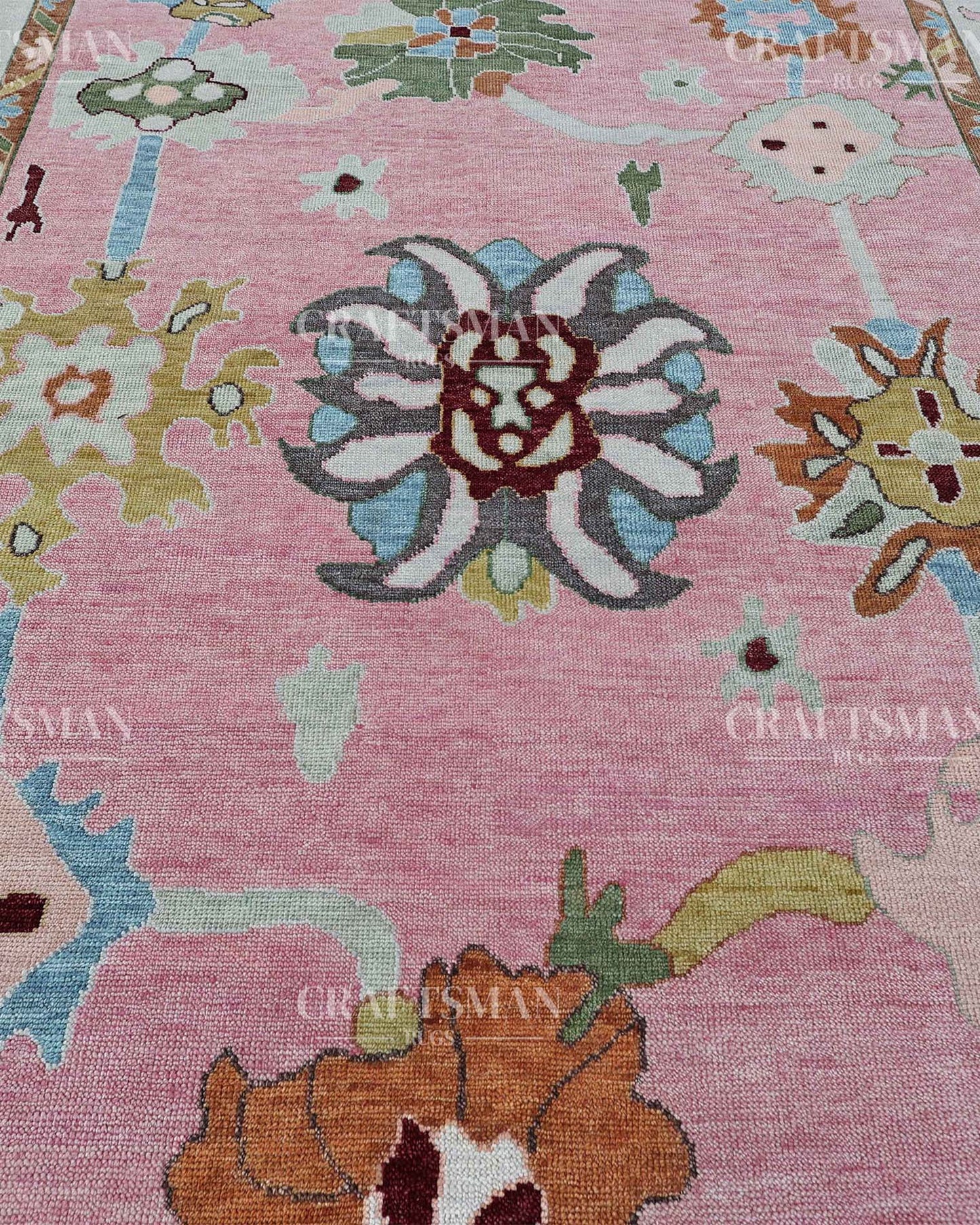 Arvin Wool Hand-Knotted Oushak-Inspired Rug