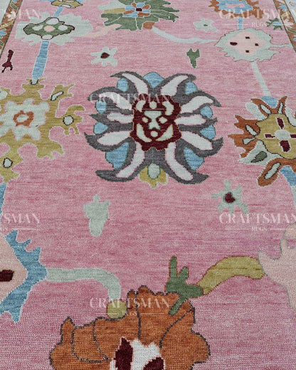 Arvin Wool Hand-Knotted Oushak-Inspired Rug