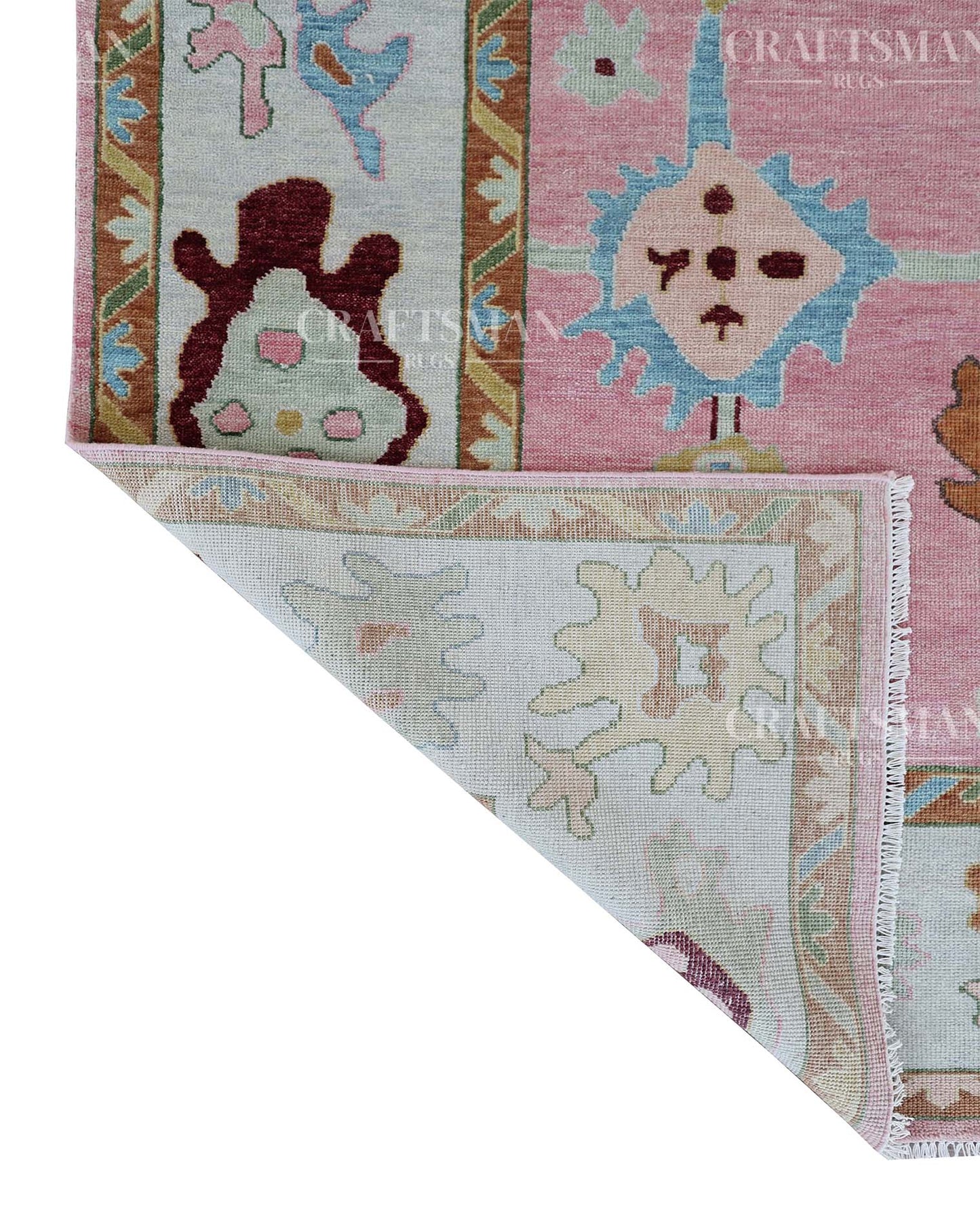 Arvin Wool Hand-Knotted Oushak-Inspired Rug