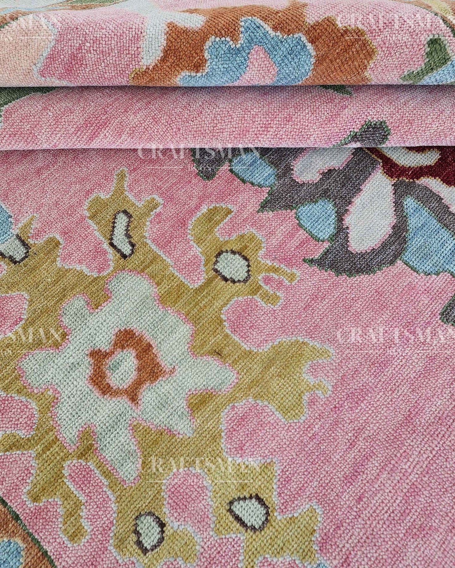 Arvin Wool Hand-Knotted Oushak-Inspired Rug