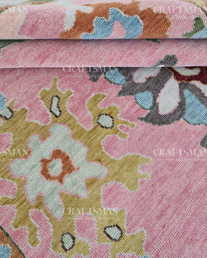 Arvin Wool Hand-Knotted Oushak-Inspired Rug