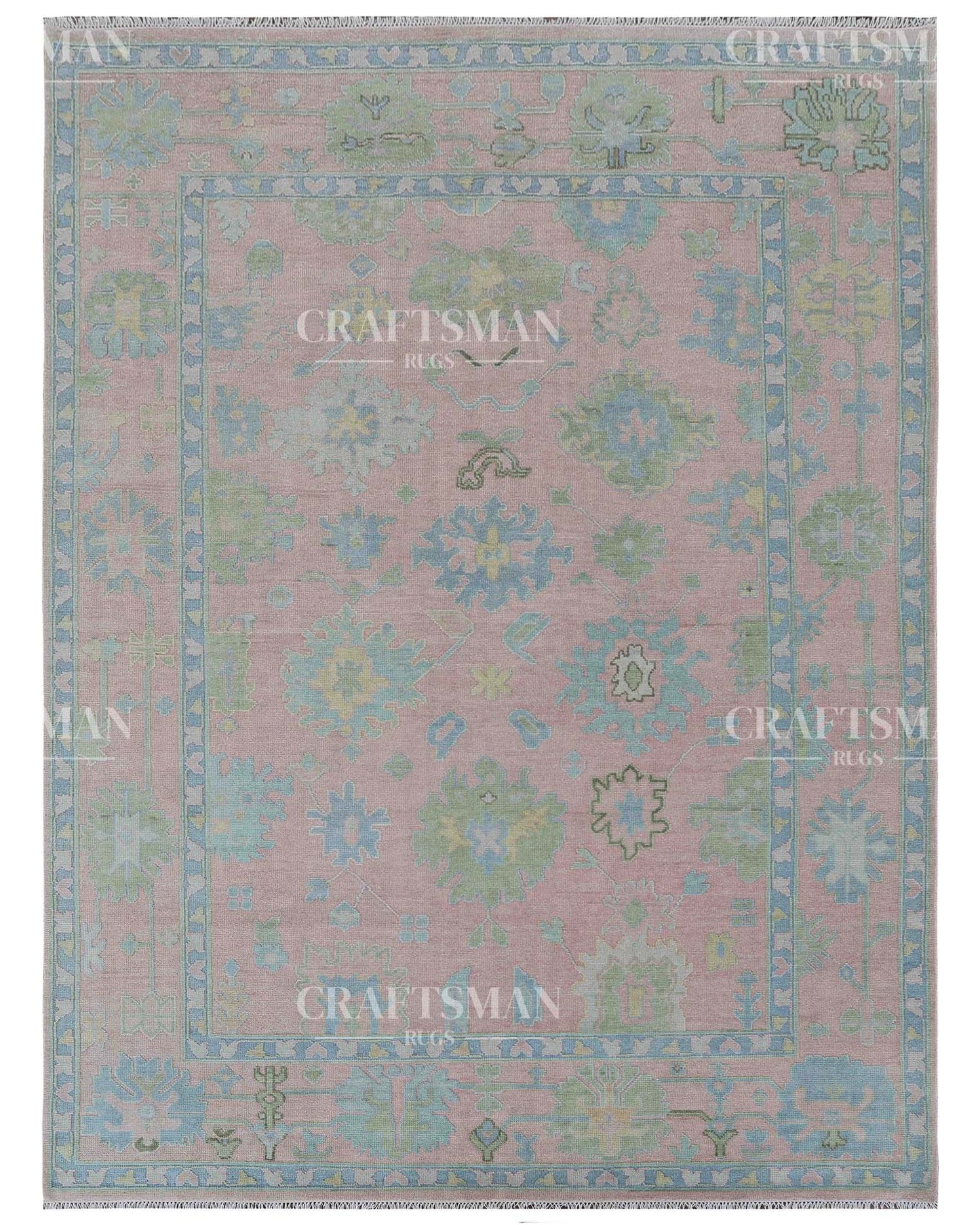 Olris Wool Hand-Knotted Oushak-Inspired Rug