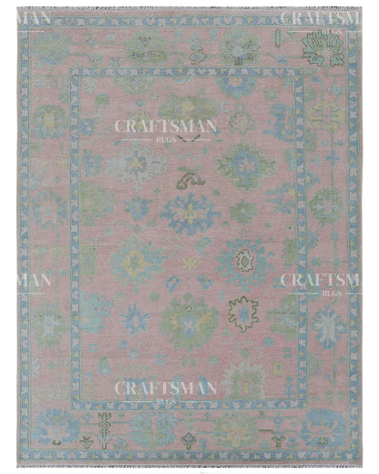 Olris Wool Hand-Knotted Oushak-Inspired Rug