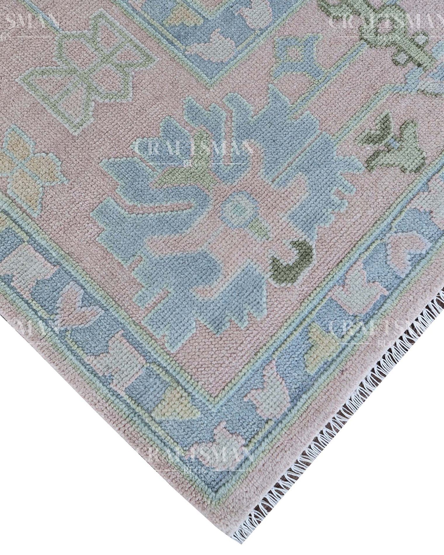 Olris Wool Hand-Knotted Oushak-Inspired Rug