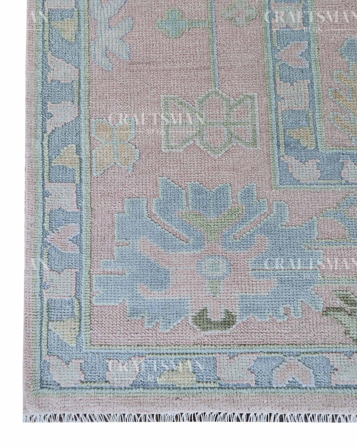 Olris Wool Hand-Knotted Oushak-Inspired Rug