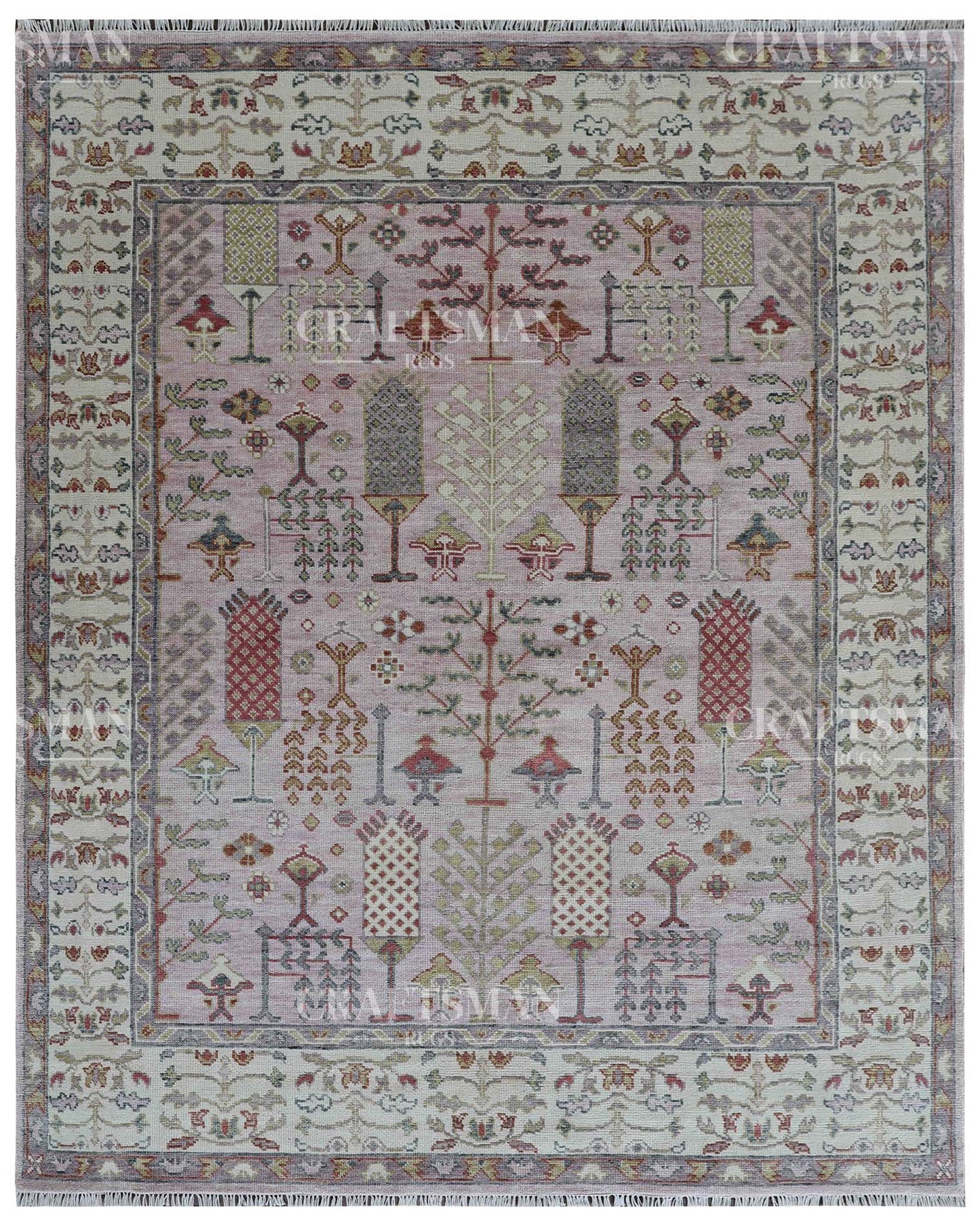Melra Wool Hand-Knotted Oushak-Inspired Rug