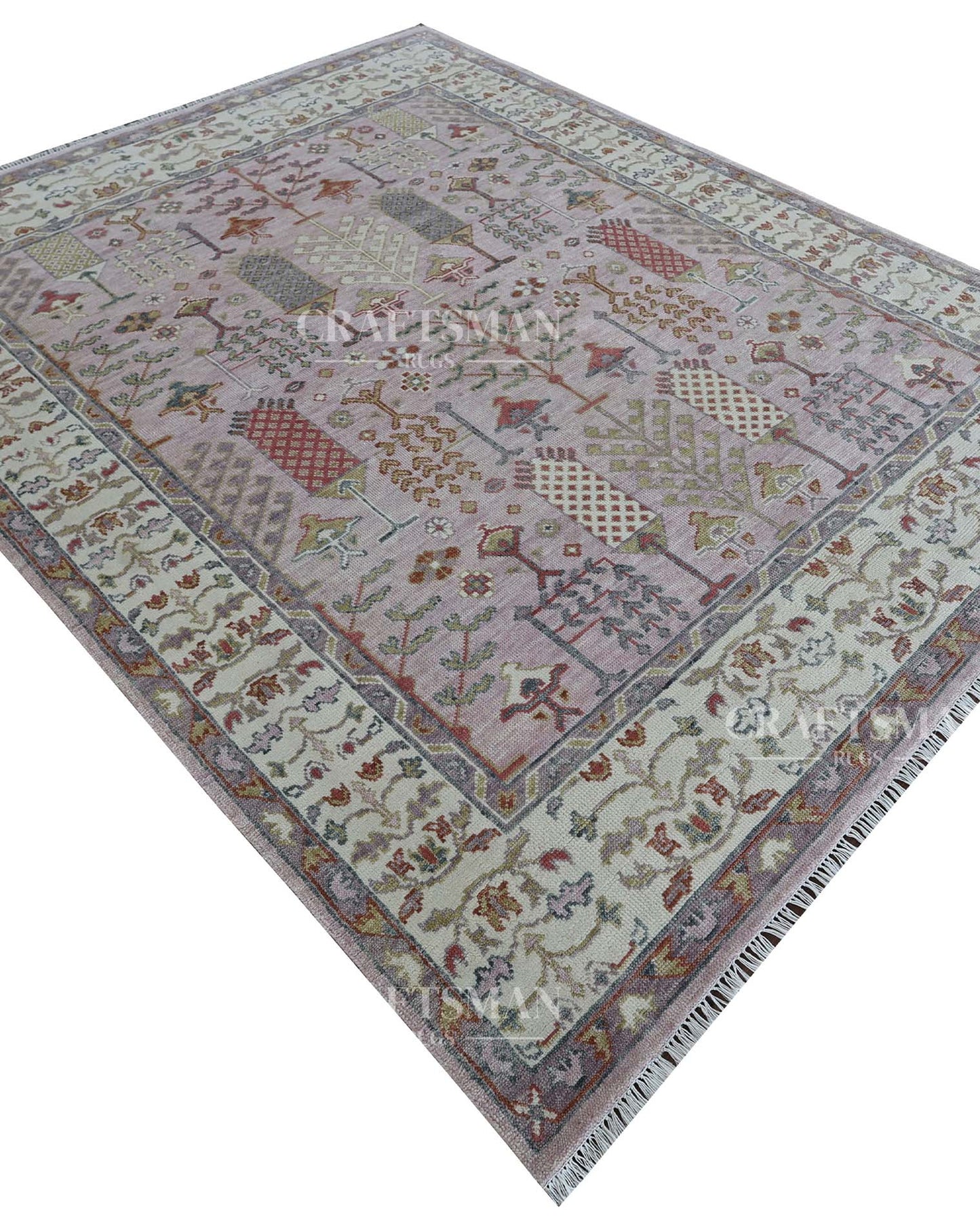Melra Wool Hand-Knotted Oushak-Inspired Rug