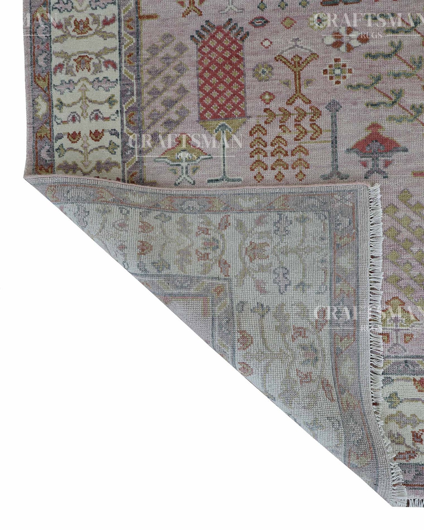 Melra Wool Hand-Knotted Oushak-Inspired Rug