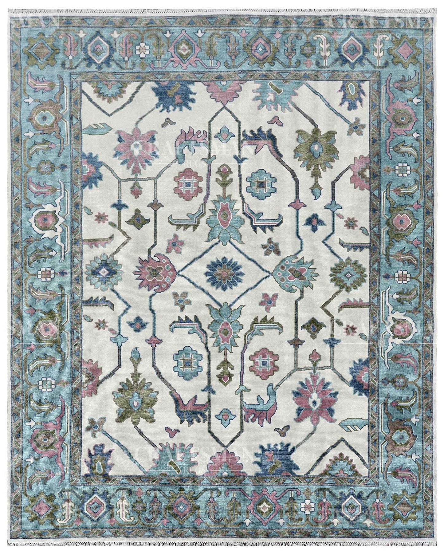 Jorin Wool Hand-Knotted Oushak-Inspired Rug