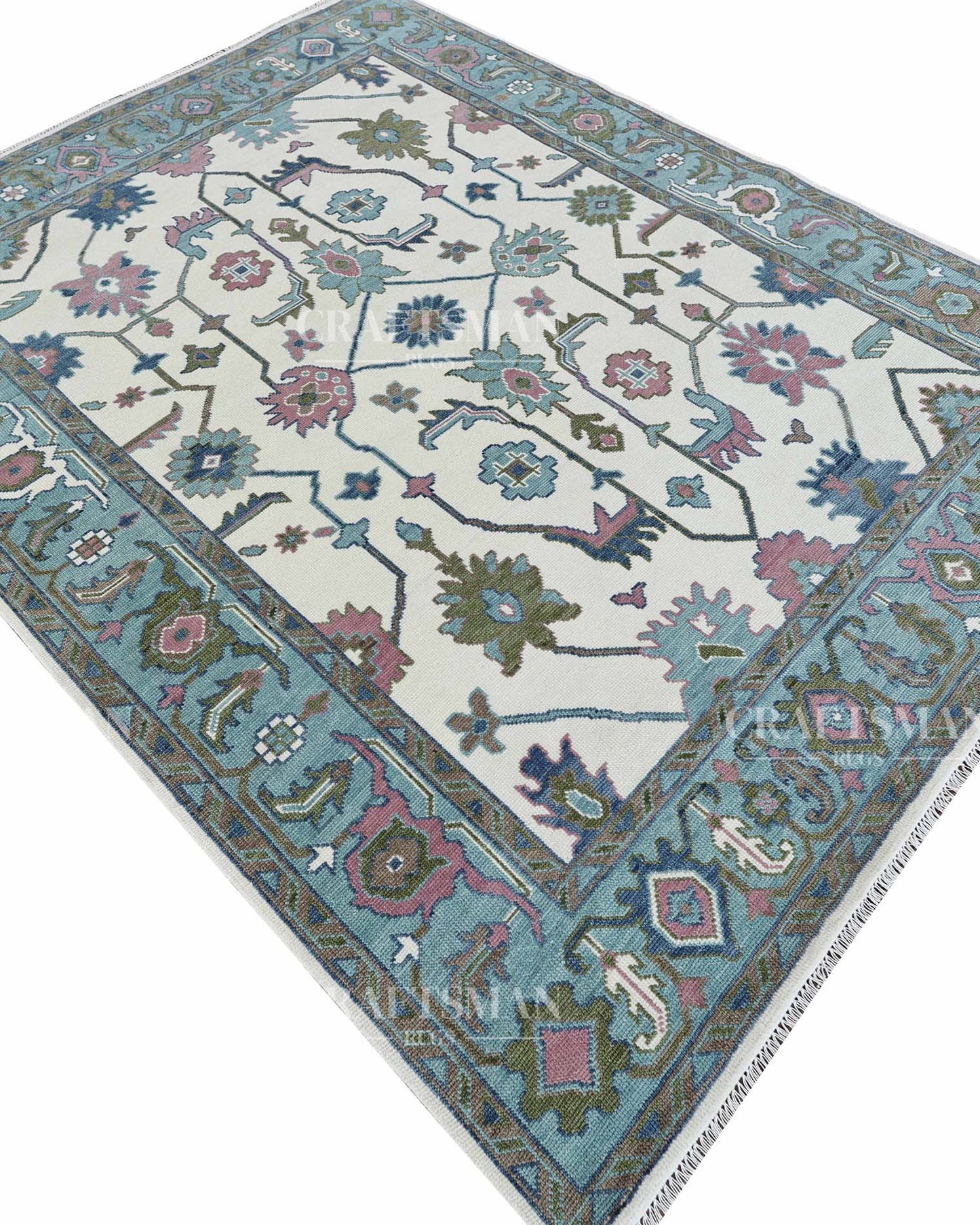 Jorin Wool Hand-Knotted Oushak-Inspired Rug