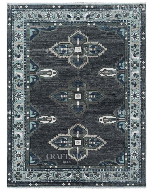 Varris Wool Hand-Knotted Oushak-Inspired Rug