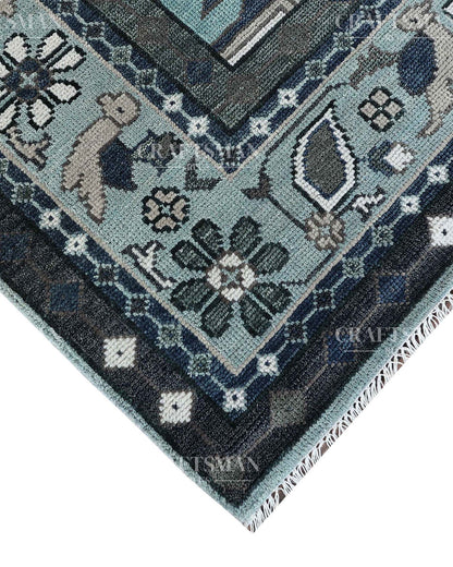 Varris Wool Hand-Knotted Oushak-Inspired Rug