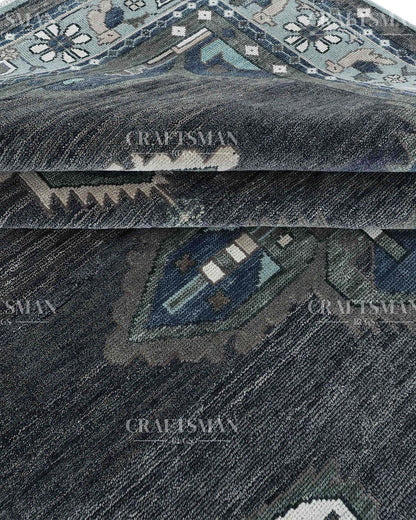 Varris Wool Hand-Knotted Oushak-Inspired Rug