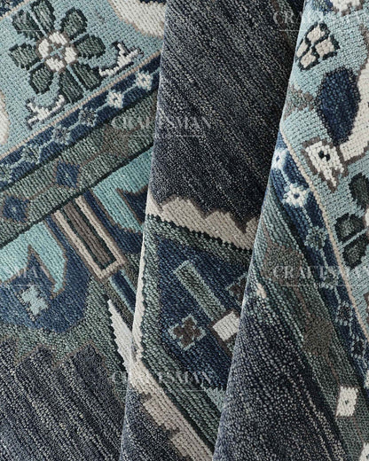 Varris Wool Hand-Knotted Oushak-Inspired Rug