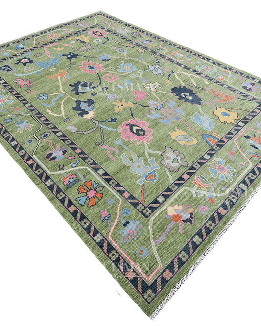 Fovra Wool Hand-Knotted Oushak-Inspired Rug