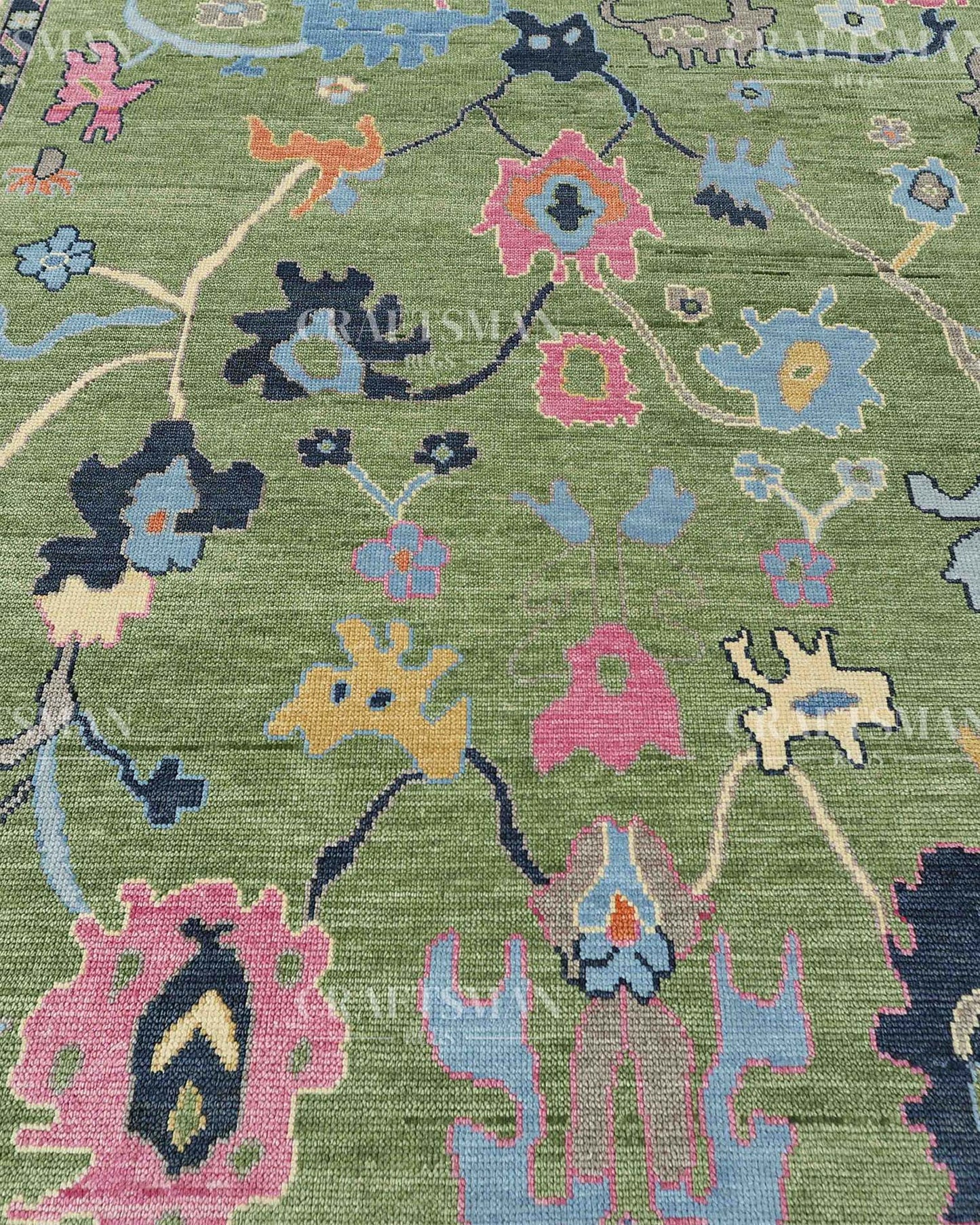 Fovra Wool Hand-Knotted Oushak-Inspired Rug