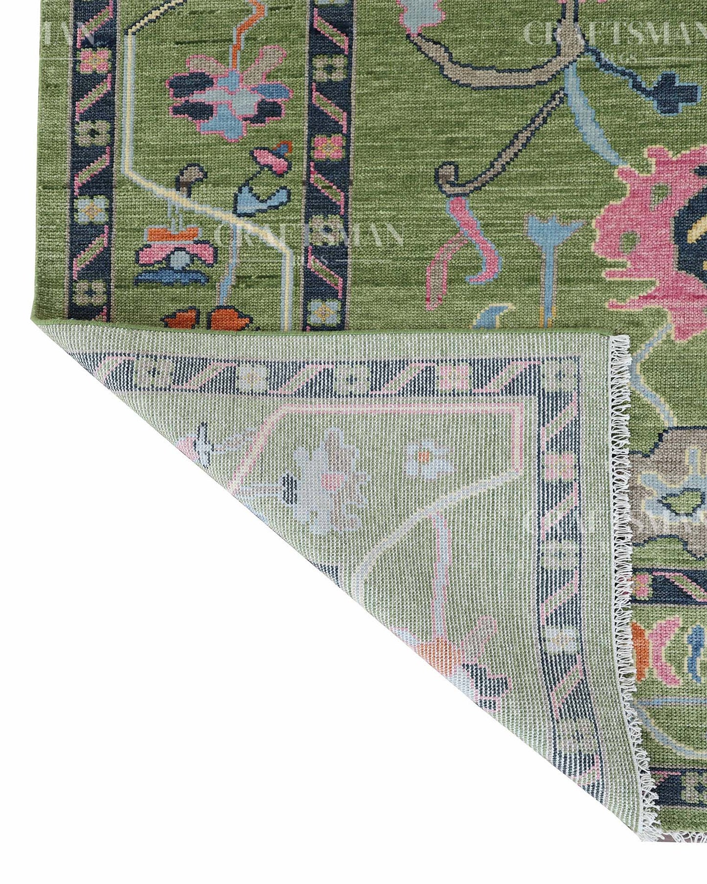 Fovra Wool Hand-Knotted Oushak-Inspired Rug