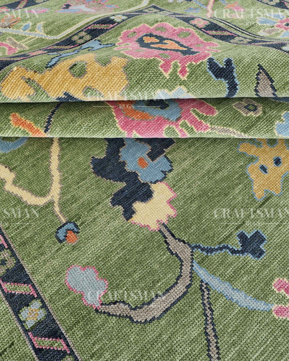 Fovra Wool Hand-Knotted Oushak-Inspired Rug