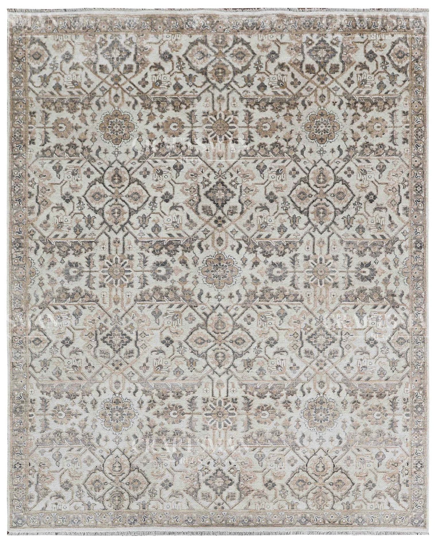 Tavin Wool Hand-Knotted Oushak-Inspired Rug