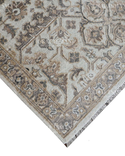 Tavin Wool Hand-Knotted Oushak-Inspired Rug