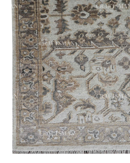 Tavin Wool Hand-Knotted Oushak-Inspired Rug