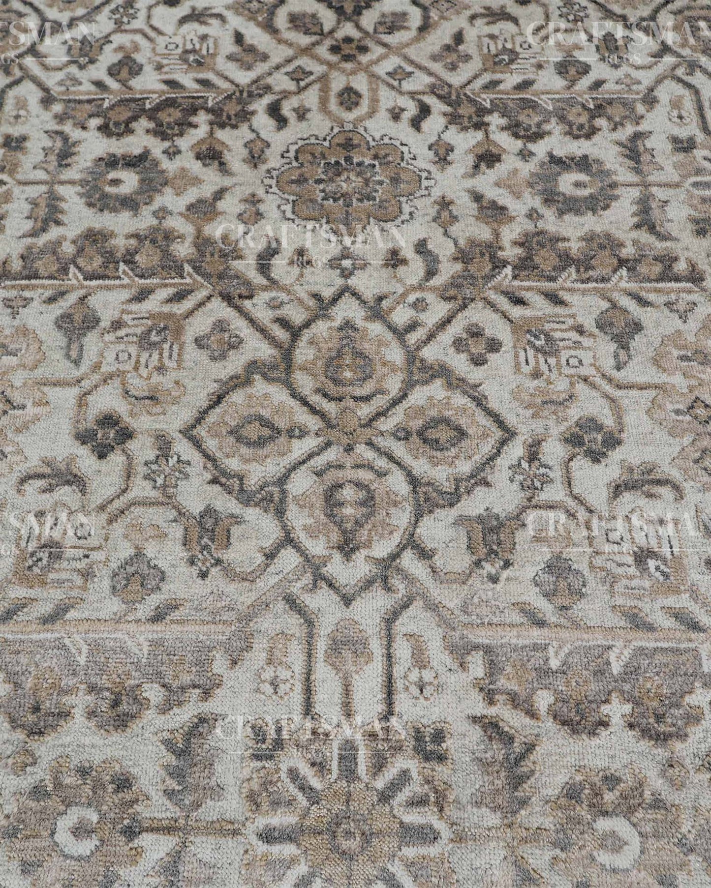 Tavin Wool Hand-Knotted Oushak-Inspired Rug