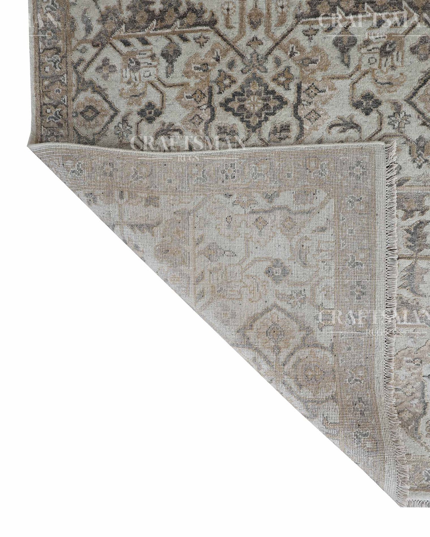 Tavin Wool Hand-Knotted Oushak-Inspired Rug