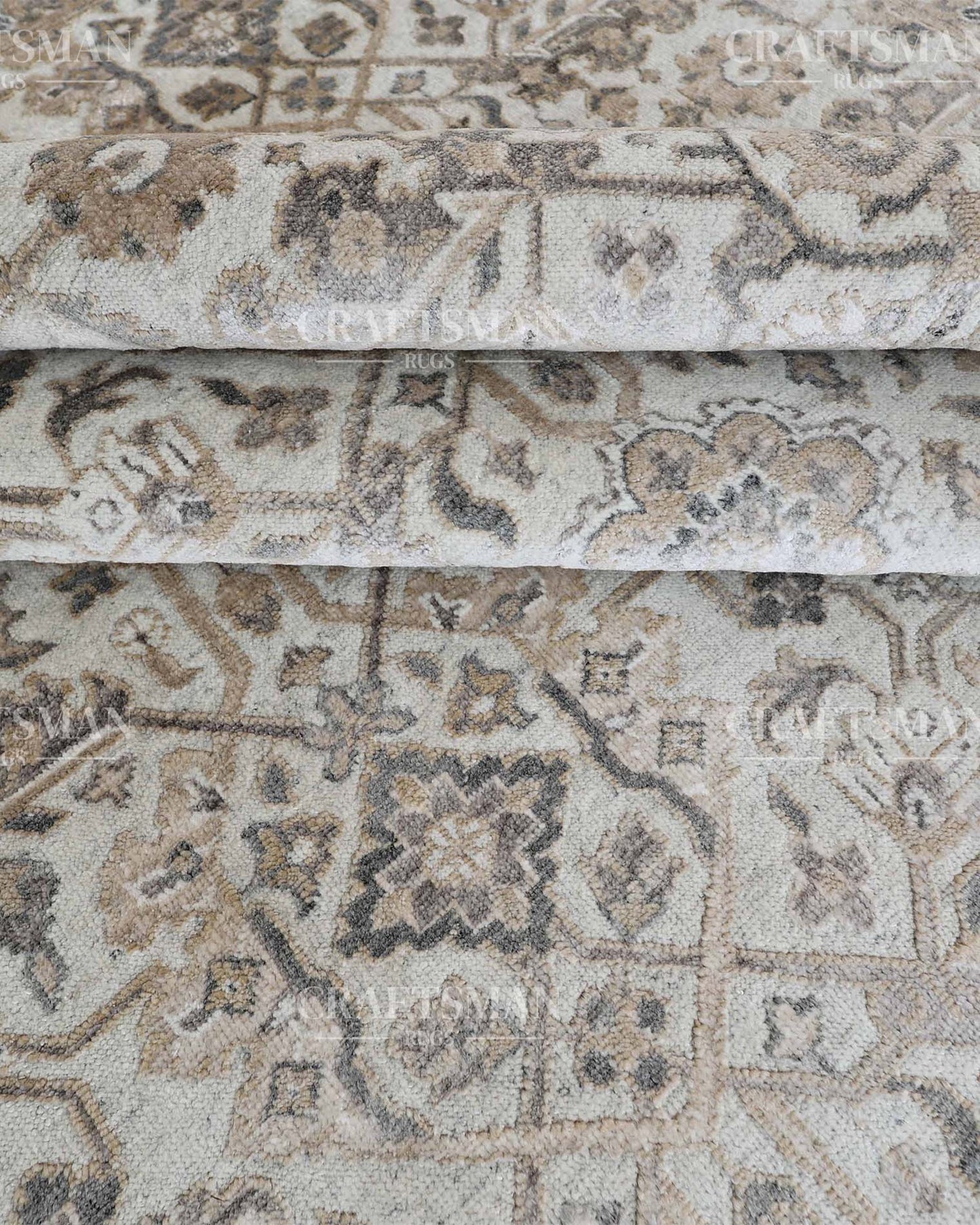 Tavin Wool Hand-Knotted Oushak-Inspired Rug