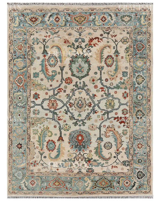 Orlis Wool Hand-Knotted Oushak-Inspired Rug