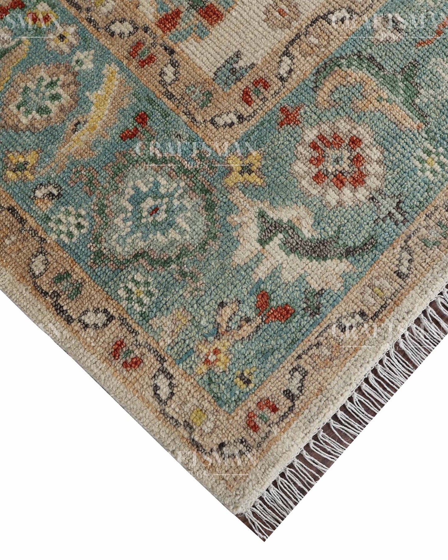 Orlis Wool Hand-Knotted Oushak-Inspired Rug