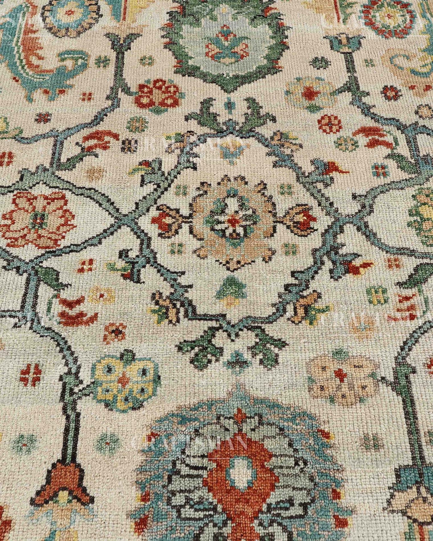 Orlis Wool Hand-Knotted Oushak-Inspired Rug