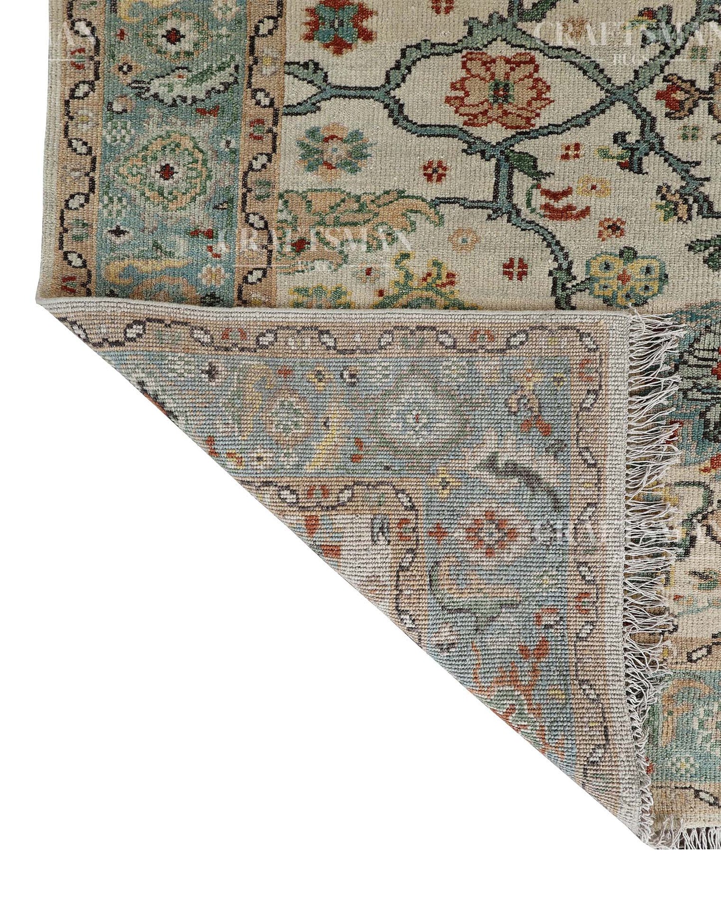 Orlis Wool Hand-Knotted Oushak-Inspired Rug