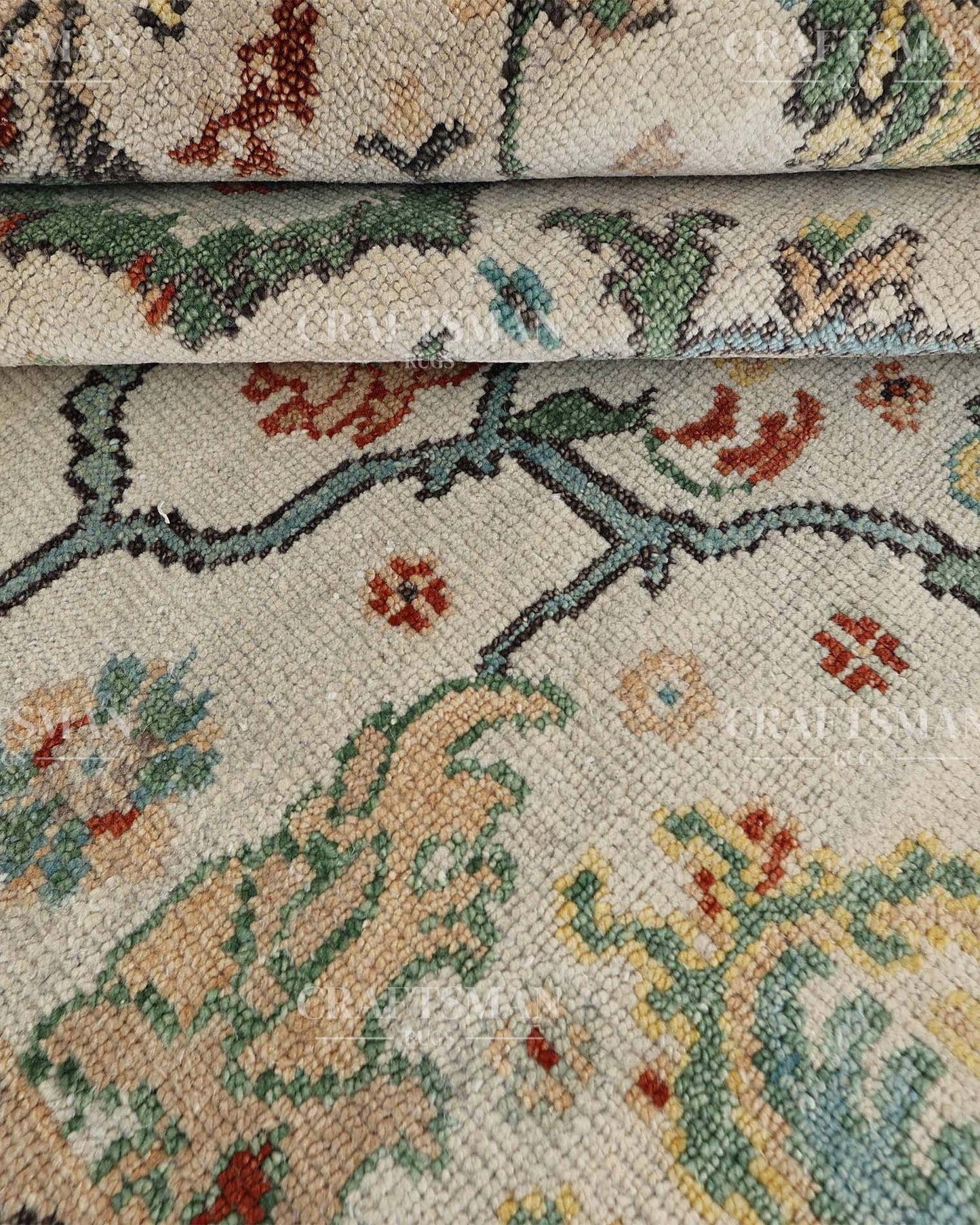 Orlis Wool Hand-Knotted Oushak-Inspired Rug