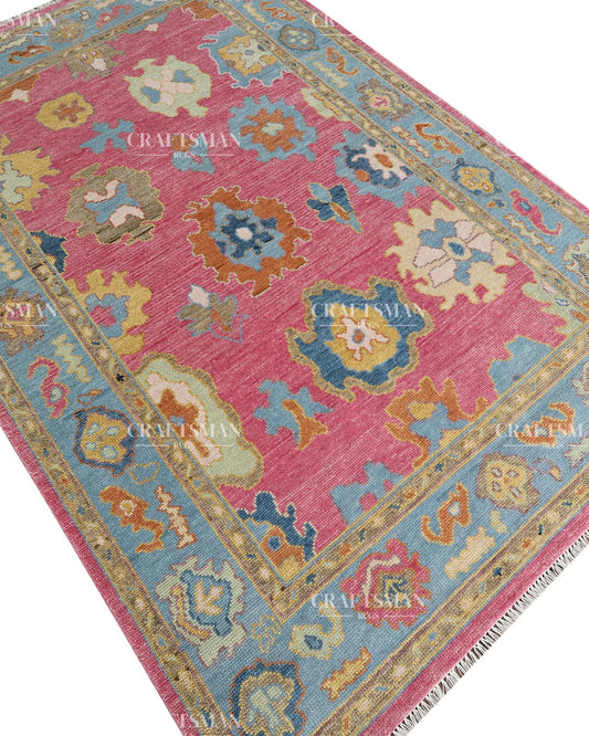 Aridra Wool Hand-Knotted Oushak-Inspired Rug
