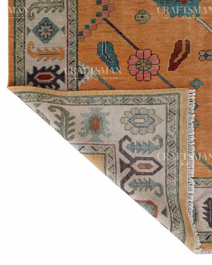 Ferin Wool Hand-Knotted Oushak-Inspired Rug