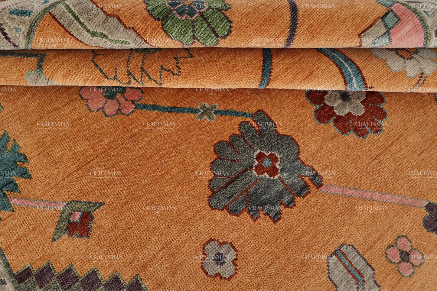 Ferin Wool Hand-Knotted Oushak-Inspired Rug