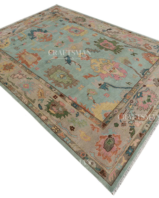Solra Wool Hand-Knotted Oushak-Inspired Rug