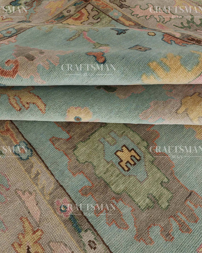 Solra Wool Hand-Knotted Oushak-Inspired Rug