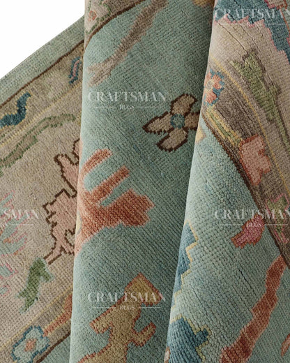 Solra Wool Hand-Knotted Oushak-Inspired Rug