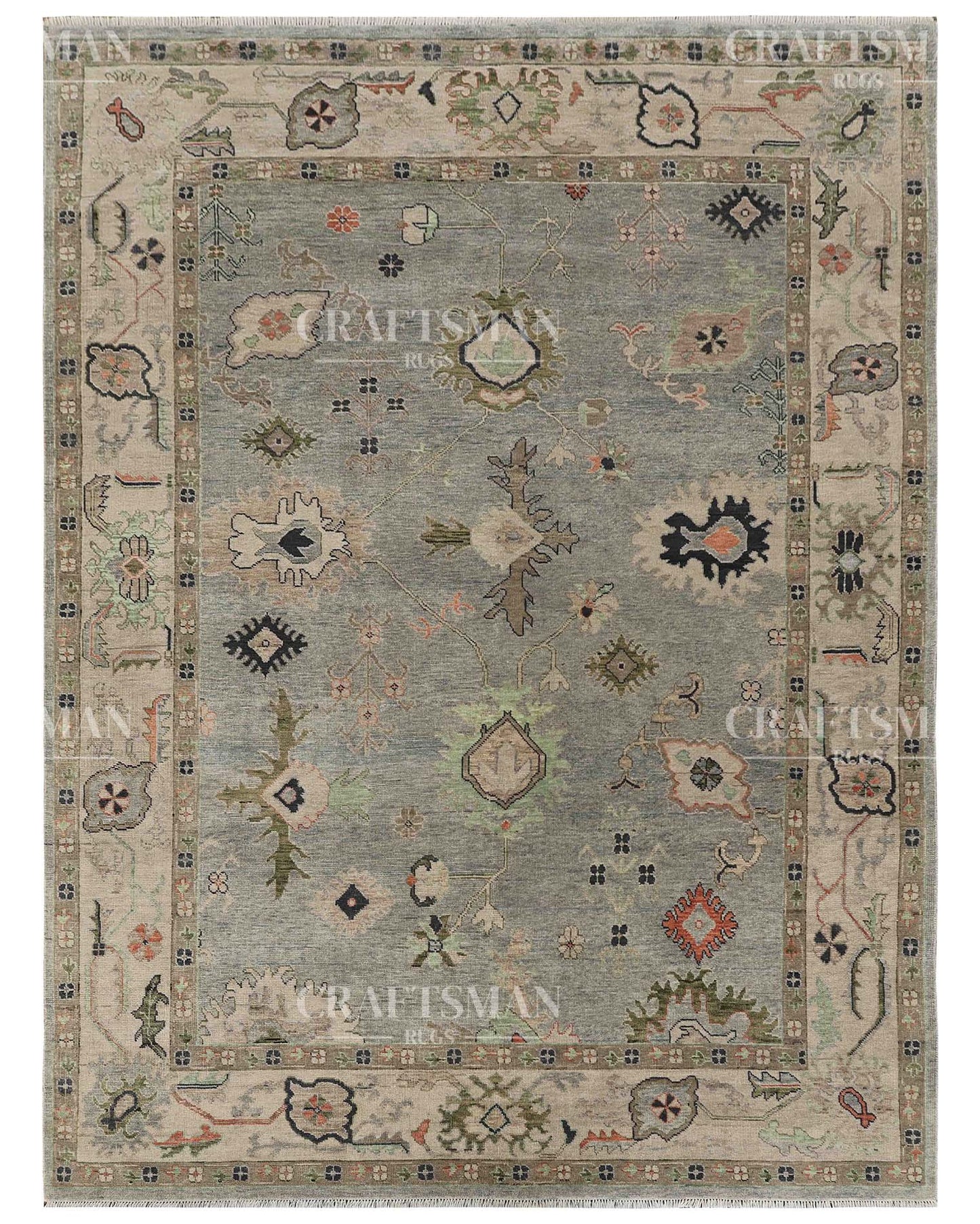 Edris Wool Hand-Knotted Oushak-Inspired Rug