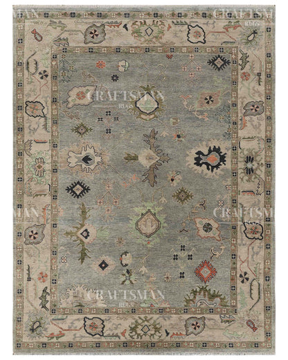 Edris Wool Hand-Knotted Oushak-Inspired Rug