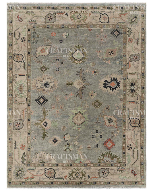 Edris Wool Hand-Knotted Oushak-Inspired Rug